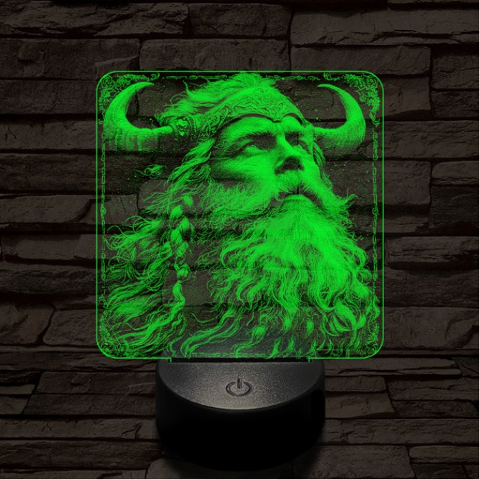 Viking vezér 7 színű valósághű 3D led lámpa