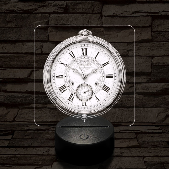 Zsebóra 7 színű valósághű 3D led lámpa