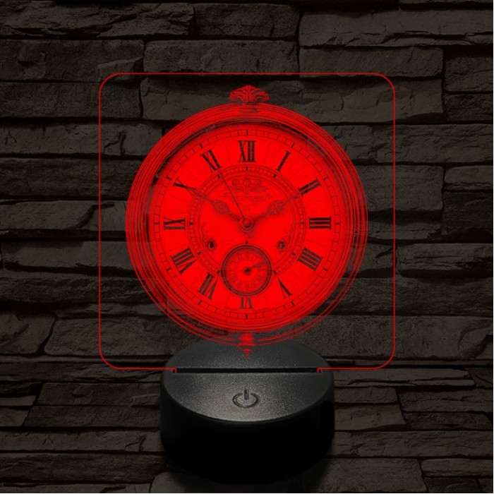 Zsebóra 7 színű valósághű 3D led lámpa