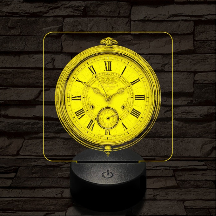 Zsebóra 7 színű valósághű 3D led lámpa