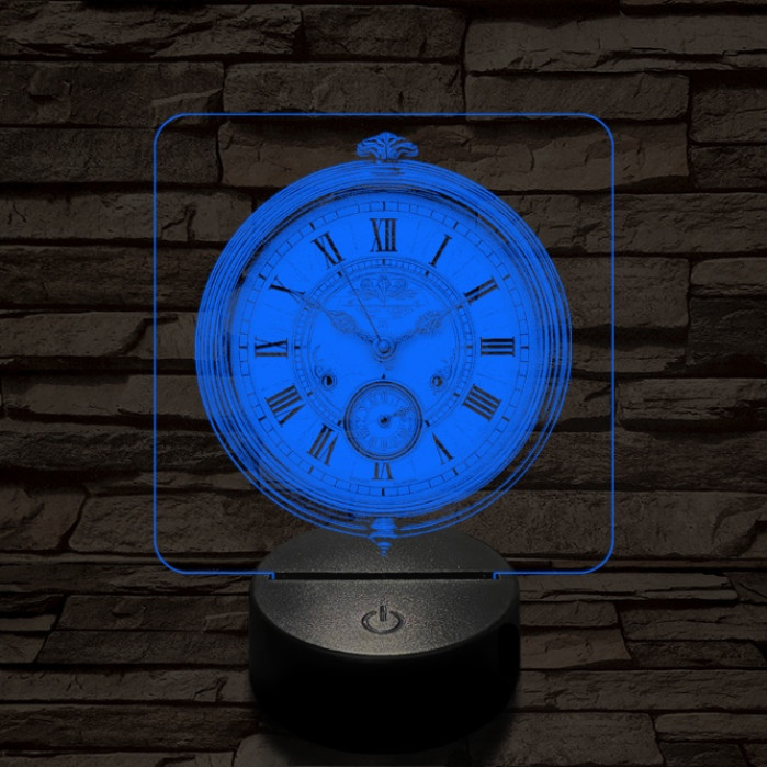 Zsebóra 7 színű valósághű 3D led lámpa