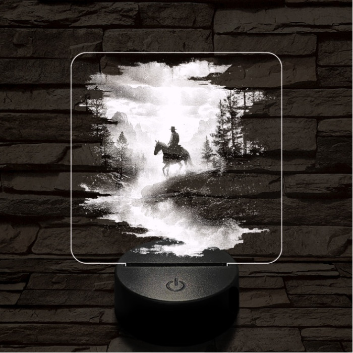 Völgylovaglás 7 színű valósághű 3D led lámpa