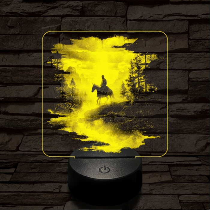 Völgylovaglás 7 színű valósághű 3D led lámpa