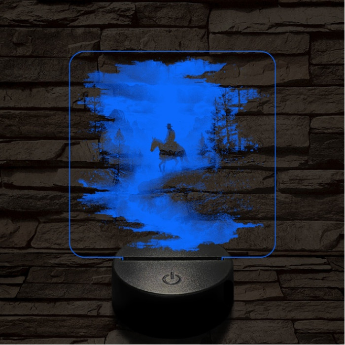 Völgylovaglás 7 színű valósághű 3D led lámpa