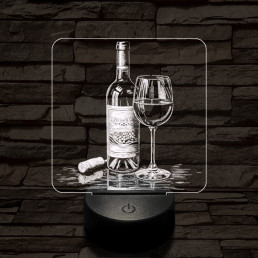 Borkóstoló 7 színű valósághű 3D led lámpa