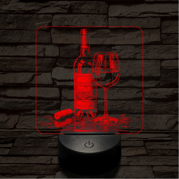 Borkóstoló 7 színű valósághű 3D led lámpa