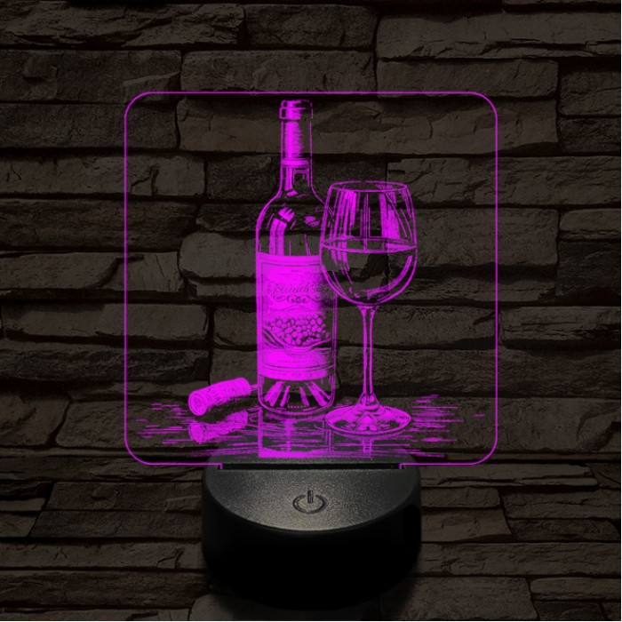 Borkóstoló 7 színű valósághű 3D led lámpa