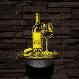 Borkóstoló 7 színű valósághű 3D led lámpa