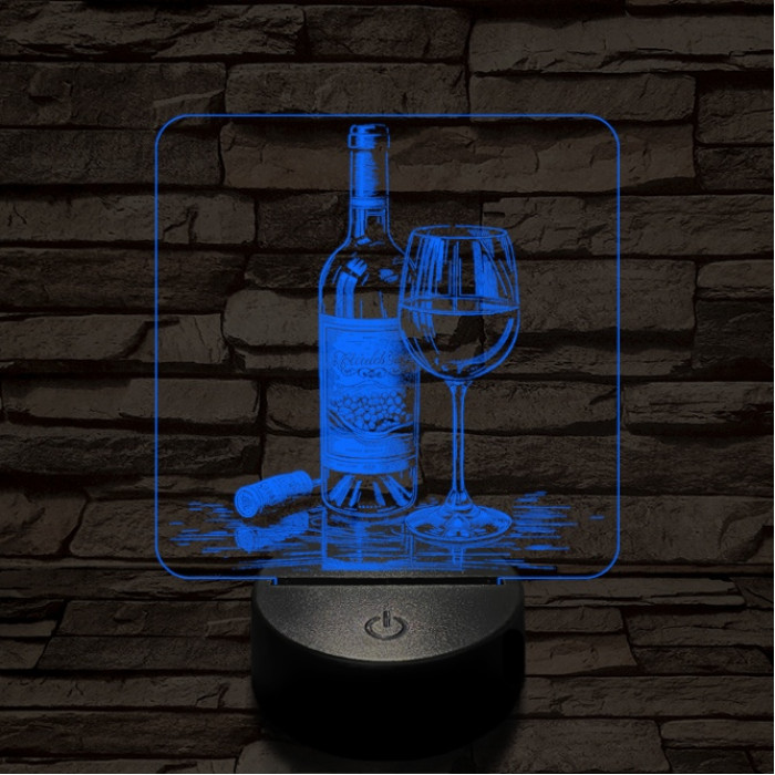 Borkóstoló 7 színű valósághű 3D led lámpa