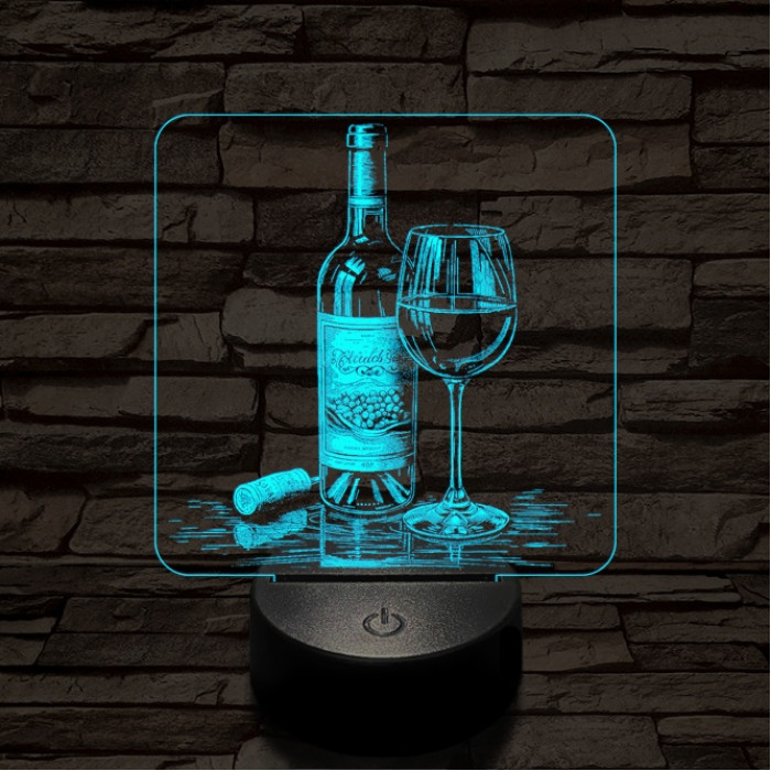 Borkóstoló 7 színű valósághű 3D led lámpa
