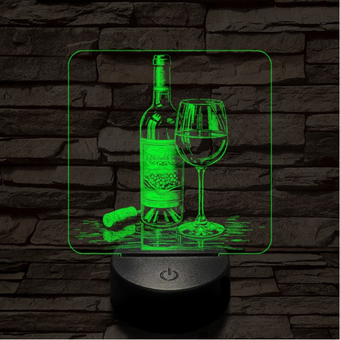 Borkóstoló 7 színű valósághű 3D led lámpa