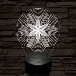 Gráf virág 7 színű  3D led lámpa