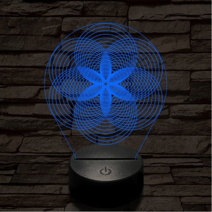 Gráf virág 7 színű  3D led lámpa