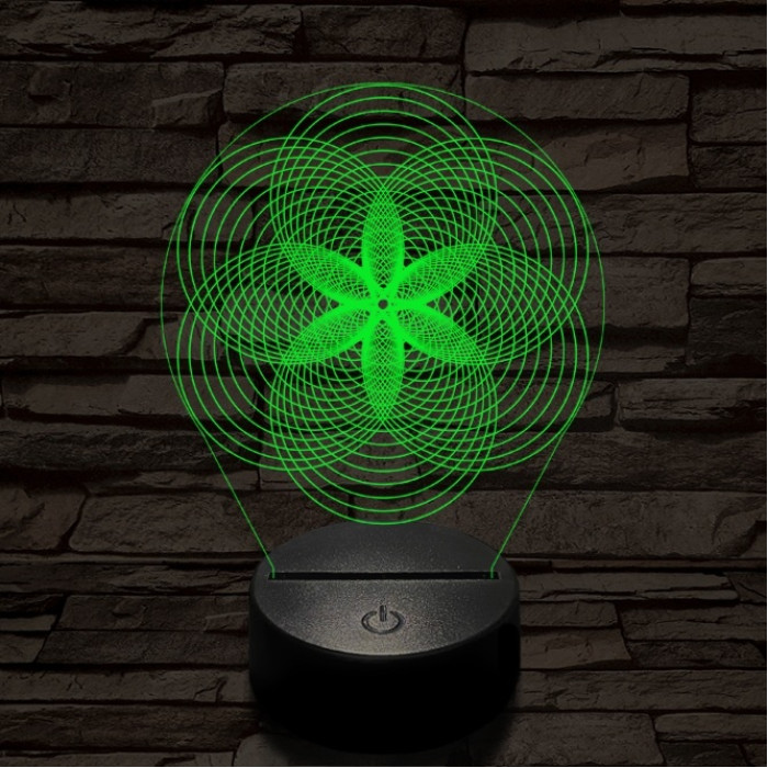 Gráf virág 7 színű  3D led lámpa