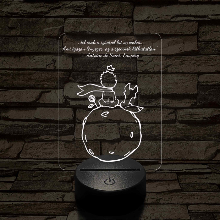 A Kis Herceg 7 színű 3D led lámpa