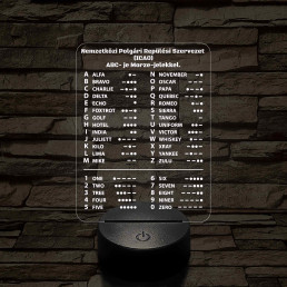ICAO ABC és Morze-jeles 7 színű 3D LED Lámpa – Pilóták és Rádióamatőrök Ajándéka