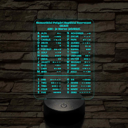 ICAO ABC és Morze-jeles 7 színű 3D LED Lámpa – Pilóták és Rádióamatőrök Ajándéka