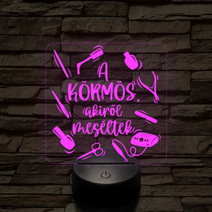 A körmös, akiről beszéltek – 7 színű, színváltós 3D LED lámpa