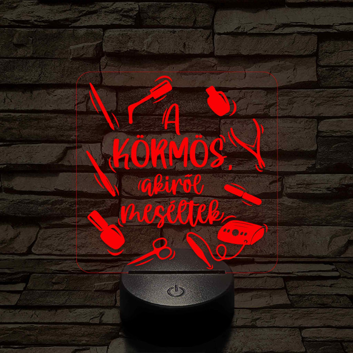 A körmös, akiről beszéltek – 7 színű, színváltós 3D LED lámpa