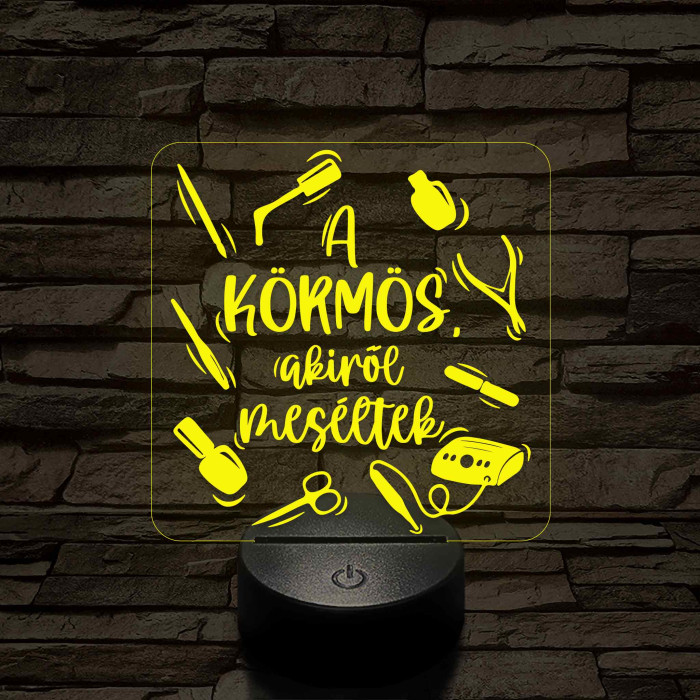 A körmös, akiről beszéltek – 7 színű, színváltós 3D LED lámpa