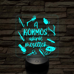 A körmös, akiről beszéltek – 7 színű, színváltós 3D LED lámpa