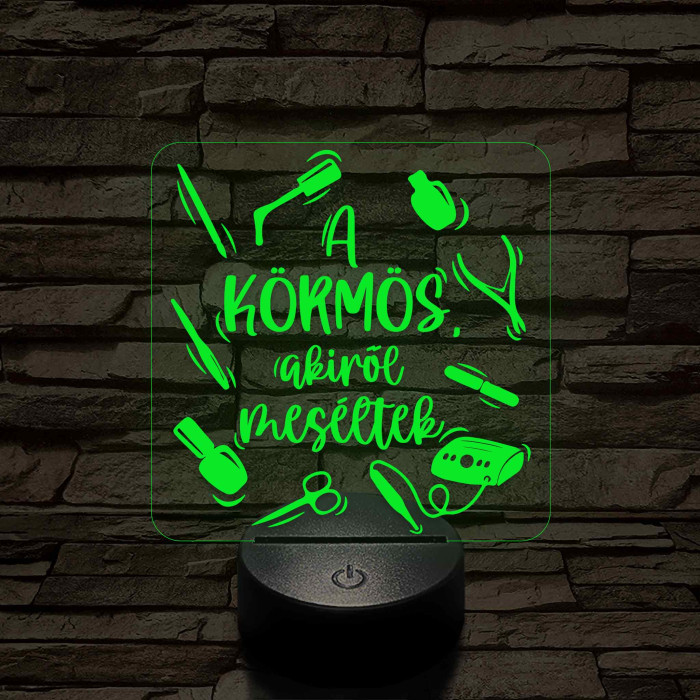 A körmös, akiről beszéltek – 7 színű, színváltós 3D LED lámpa