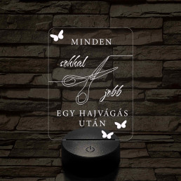 Minden jobb egy hajvágás után – 7 színű, színváltós fodrász 3D LED lámpa