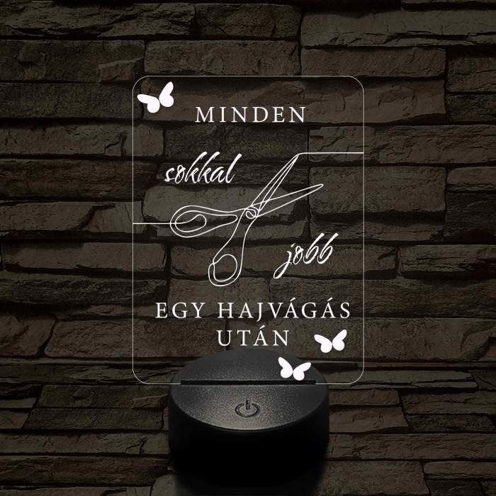 Minden jobb egy hajvágás után – 7 színű, színváltós fodrász 3D LED lámpa