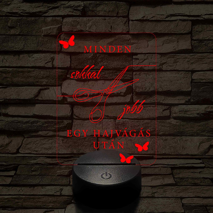 Minden jobb egy hajvágás után – 7 színű, színváltós fodrász 3D LED lámpa