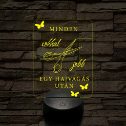 Minden jobb egy hajvágás után – 7 színű, színváltós fodrász 3D LED lámpa