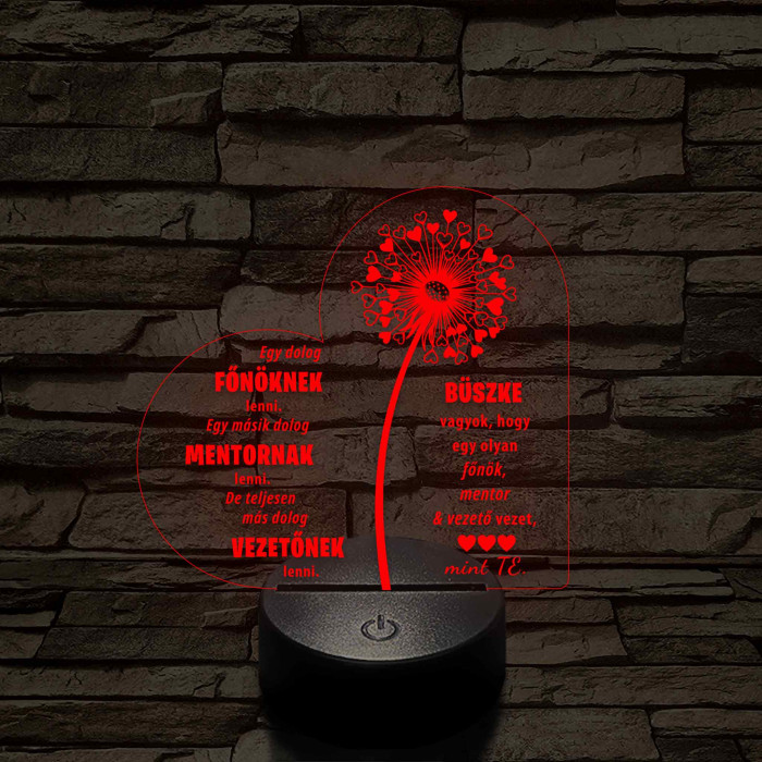 Főnök – Mentor – Vezető – 7 színű, színváltós 3D LED lámpa