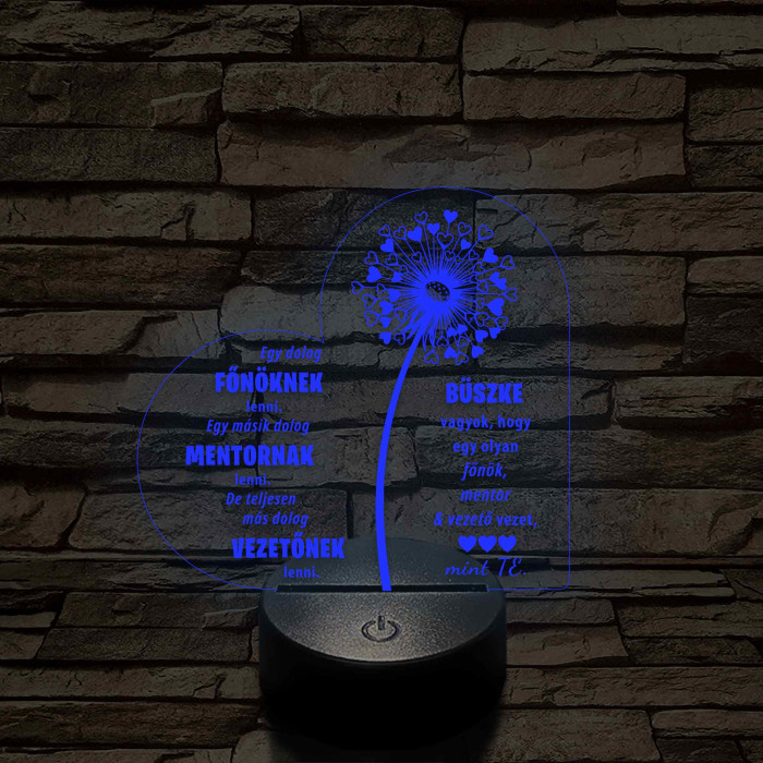 Főnök – Mentor – Vezető – 7 színű, színváltós 3D LED lámpa