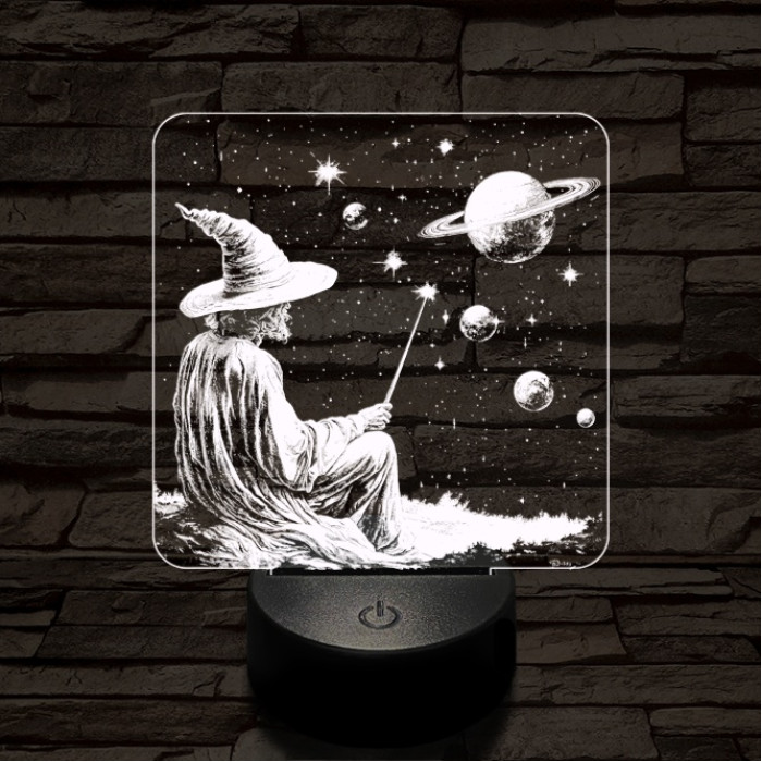 Űrvarázsló 7 színű  3D led lámpa