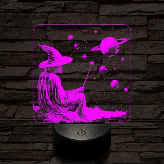 Űrvarázsló 7 színű  3D led lámpa