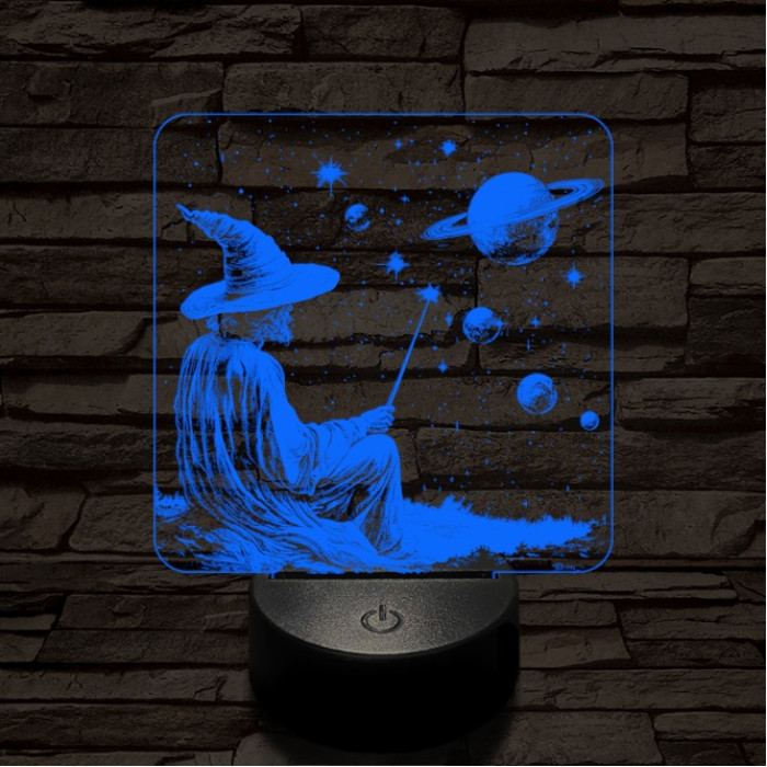 Űrvarázsló 7 színű  3D led lámpa