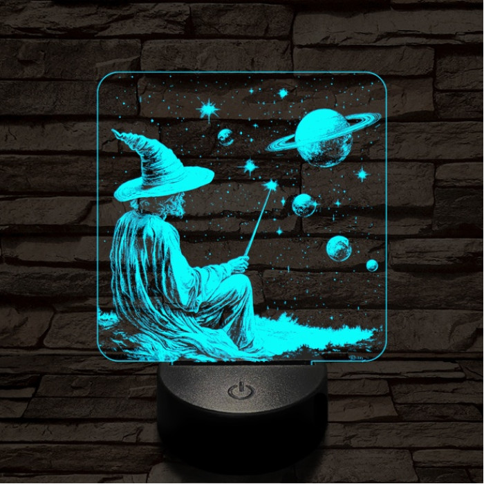 Űrvarázsló 7 színű  3D led lámpa