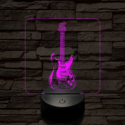 Szólógitár 7 színű valósághű 3D led lámpa
