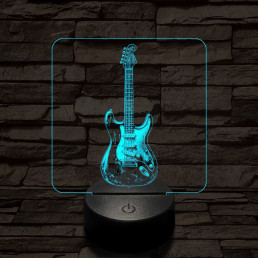 Szólógitár 7 színű valósághű 3D led lámpa
