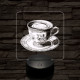 Kávé esztétika 7 színű, valósághűen gravírozott 3D led lámpa