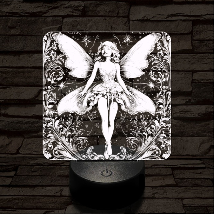 Tündérlány 7 színű  3D led lámpa