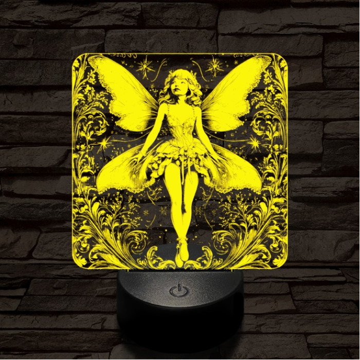 Tündérlány 7 színű  3D led lámpa