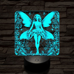 Tündérlány 7 színű  3D led lámpa