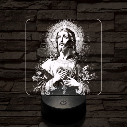 Krisztus szíve 7 színű valósághű 3D led lámpa
