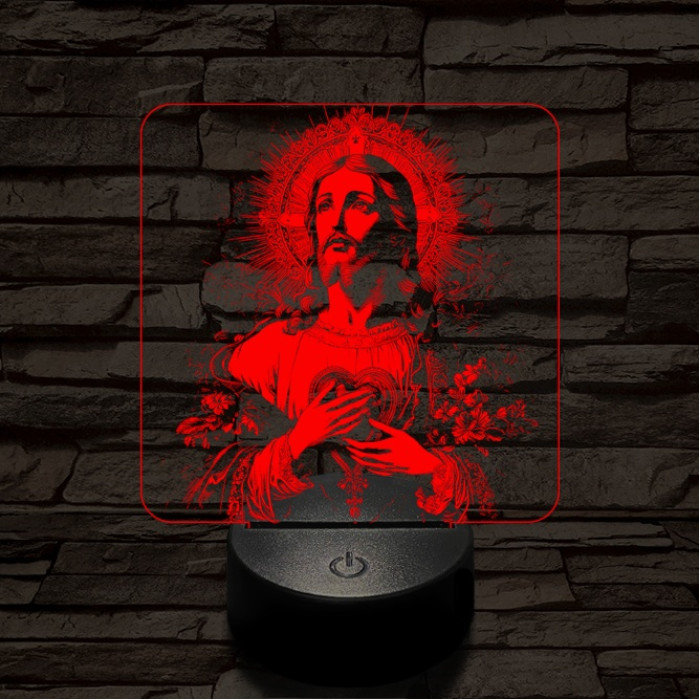 Krisztus szíve 7 színű valósághű 3D led lámpa