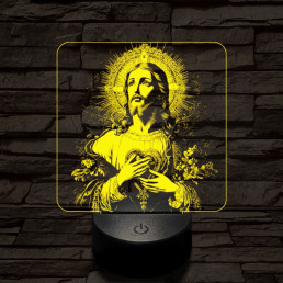 Krisztus szíve 7 színű valósághű 3D led lámpa