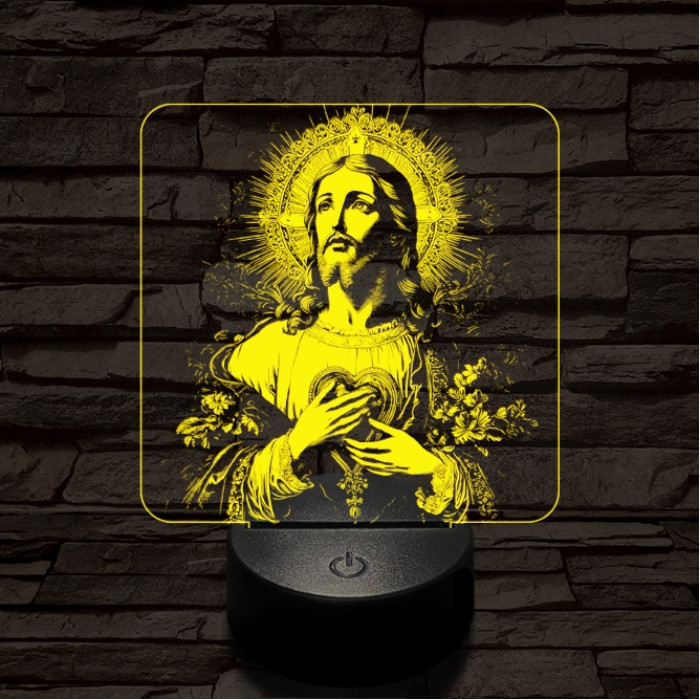 Krisztus szíve 7 színű valósághű 3D led lámpa