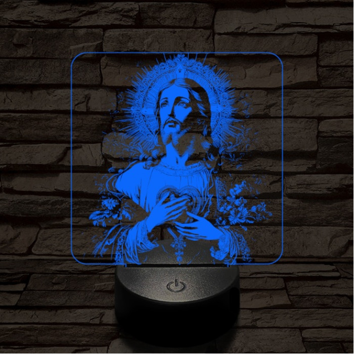 Krisztus szíve 7 színű valósághű 3D led lámpa