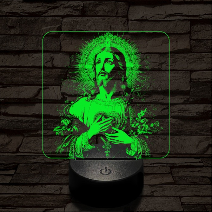 Krisztus szíve 7 színű valósághű 3D led lámpa