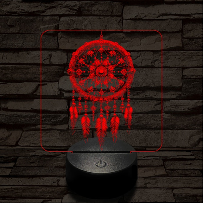 Míves álomfogó 7 színű  3D led lámpa