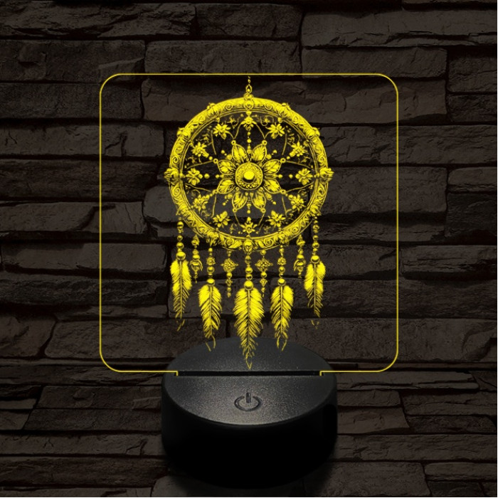 Míves álomfogó 7 színű  3D led lámpa